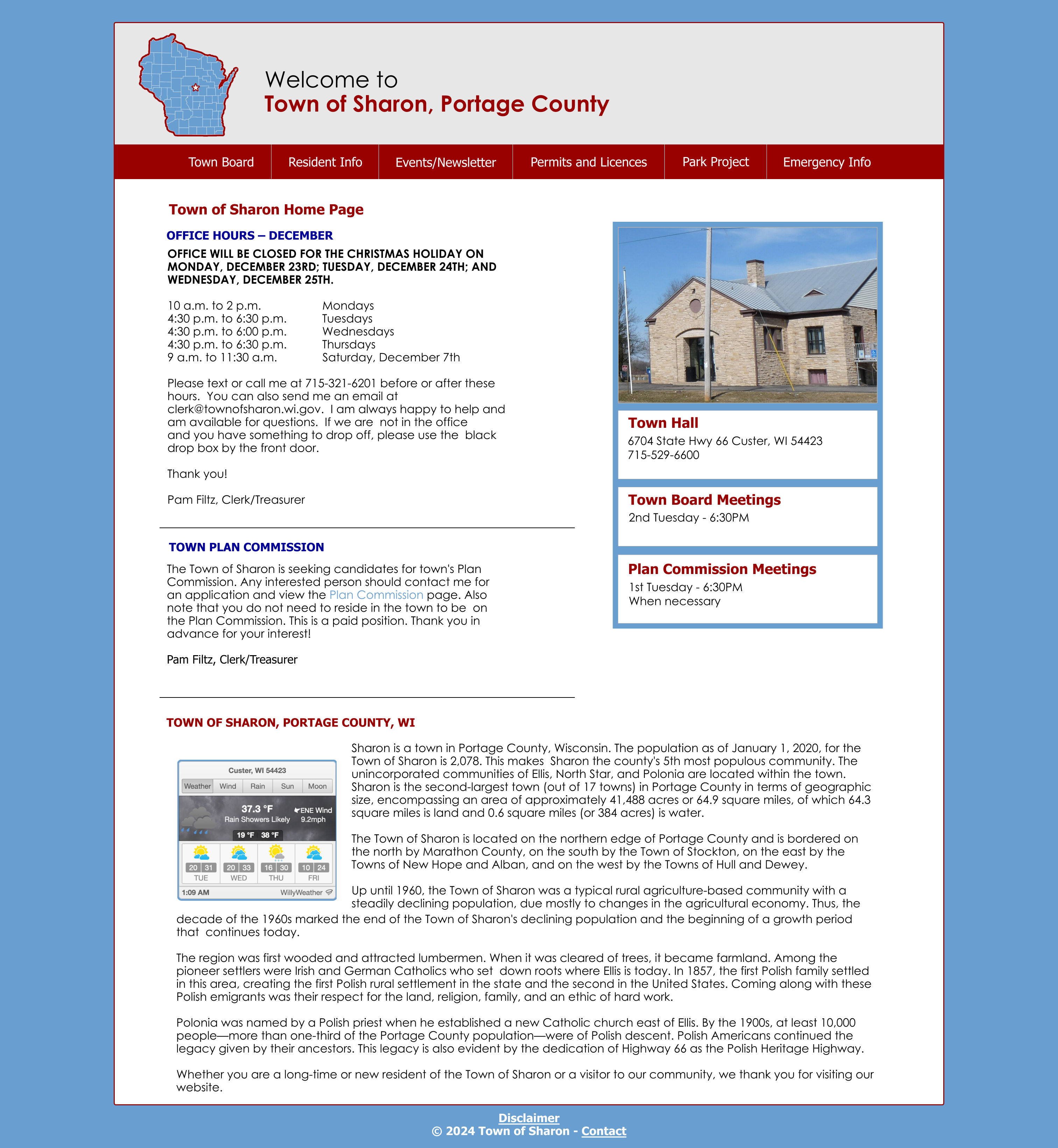 An animation of the Town of Sharon website before and after