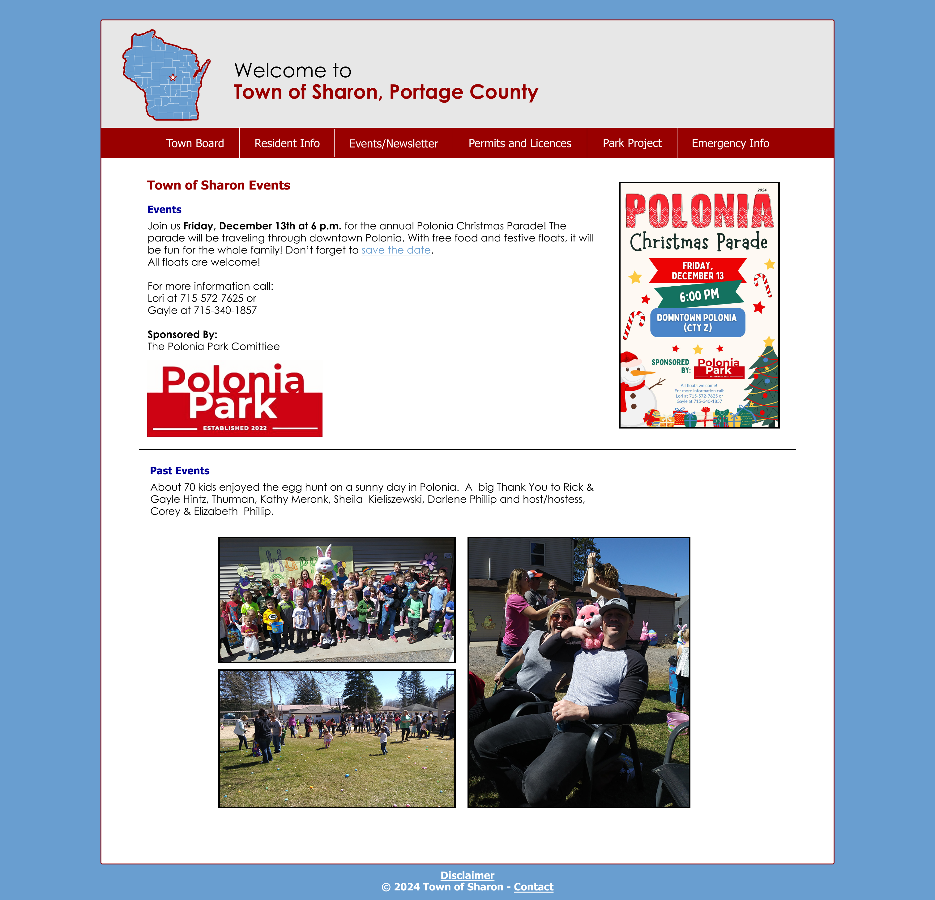 An animation of the Town of Sharon website before and after