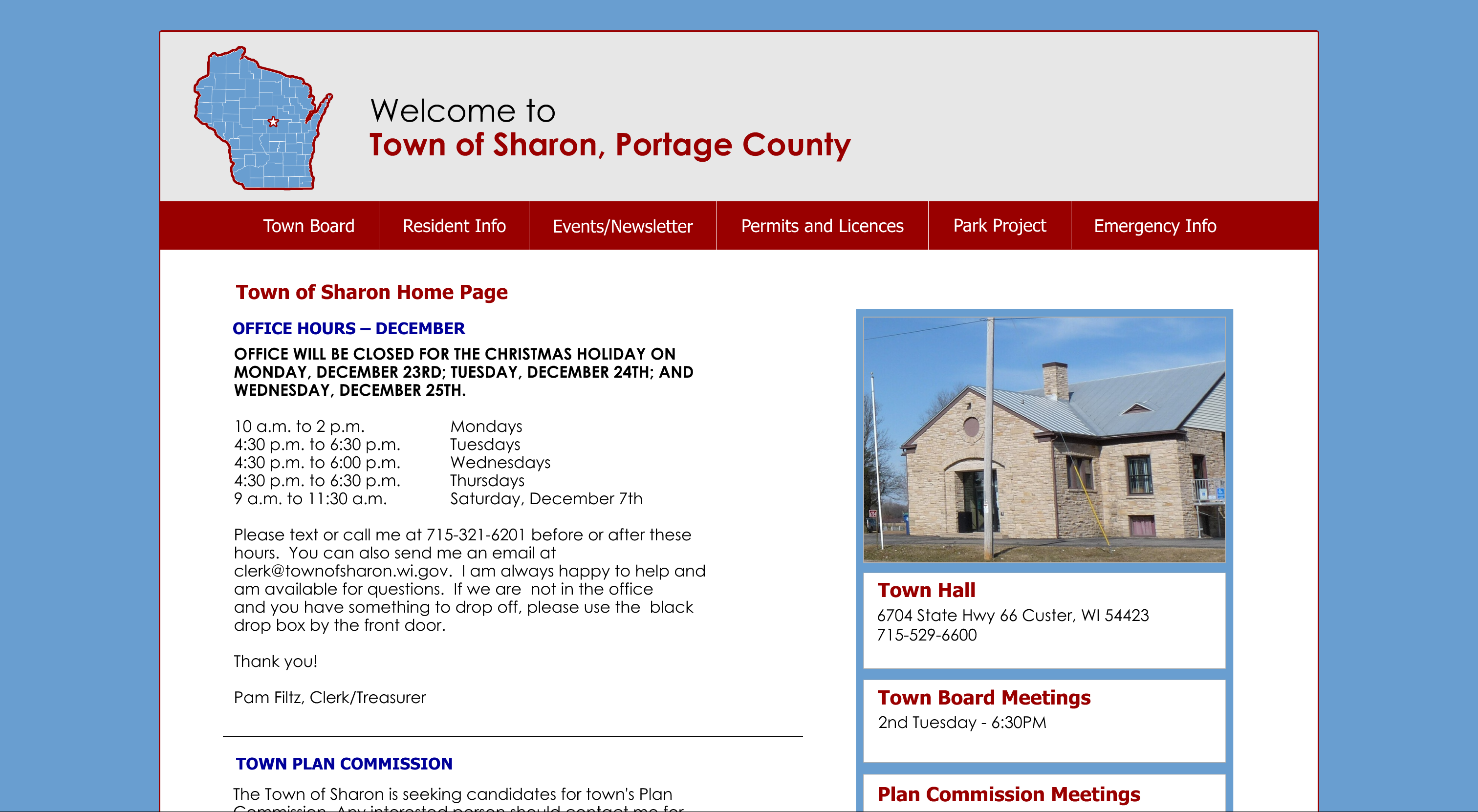 a photo of the town of sharon after