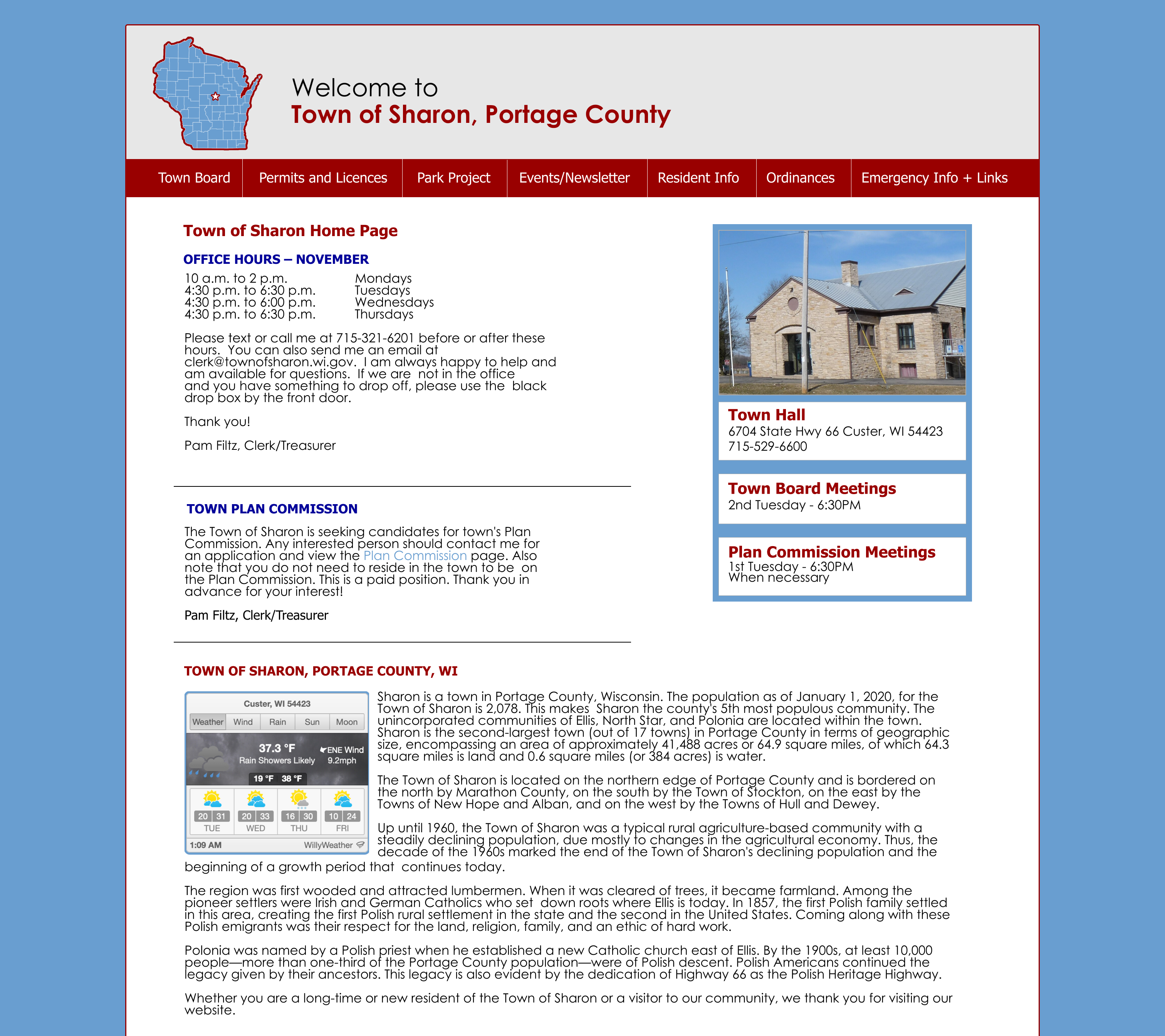 An animation of the Town of Sharon website before and after